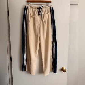 Wide Leg Cream and Navy Pants